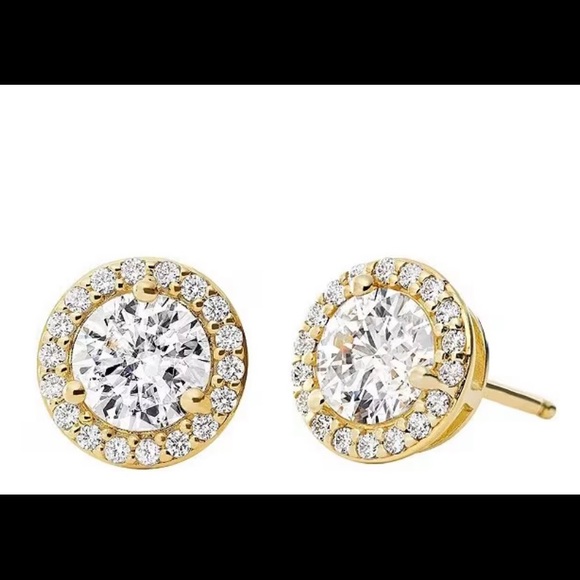 Michael Kors MKC1035AN710 CZ Round Stud SS Gold Plated - Picture 8 of 14